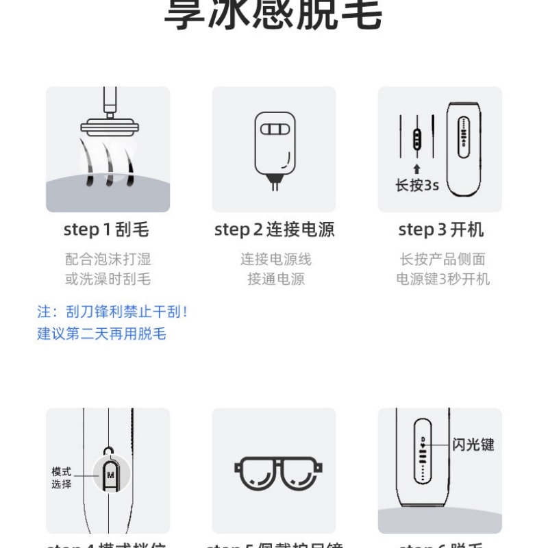 【中国直邮】 康佳 冰点医用蓝宝石脱毛仪家用唇毛腋下私处全身可用  一件装