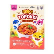 Taekyung× Pinkfong Baby Shark Topokki- Rice Cake, Sweet & Mild Spicy Flavor, 2 Serving, 8.11 oz 【Limited Edition】