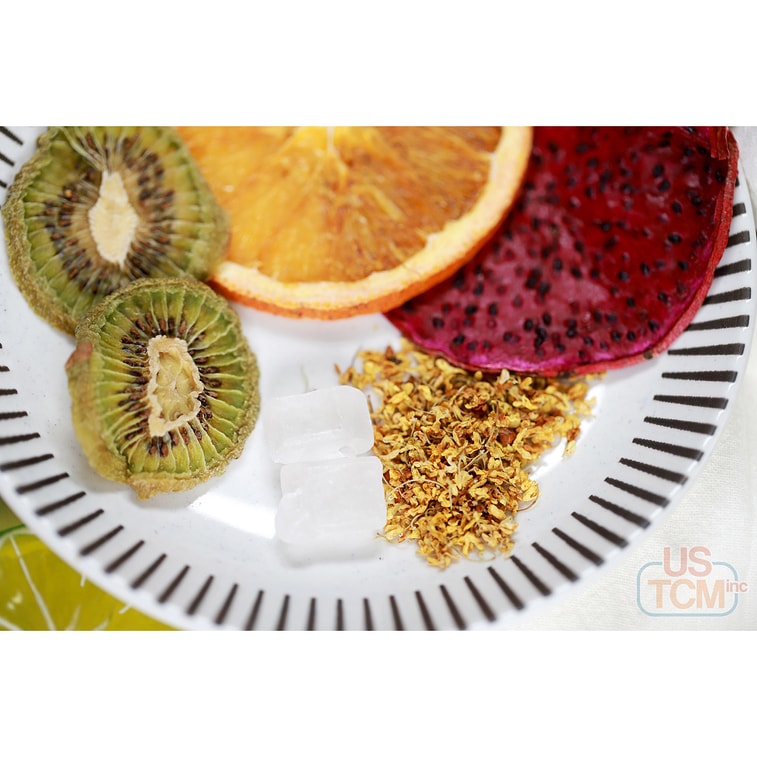 USTCM JoyFull Mixed Fruit Flower Tea || RedDragonFruit-Tangerine-Kiwi-Osmanthus 3 Packs 3