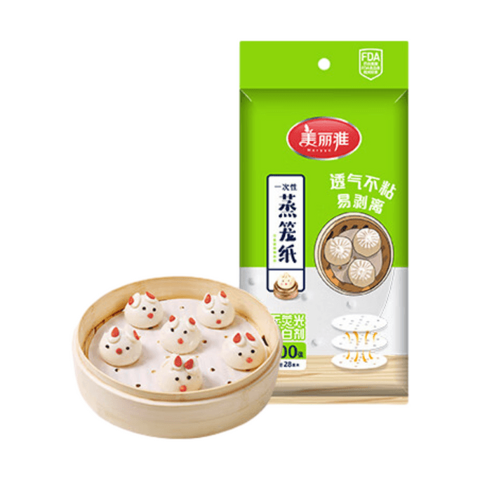 [중국 직배송] 메이리야 일회용 찜기용 종이 28cm*100매