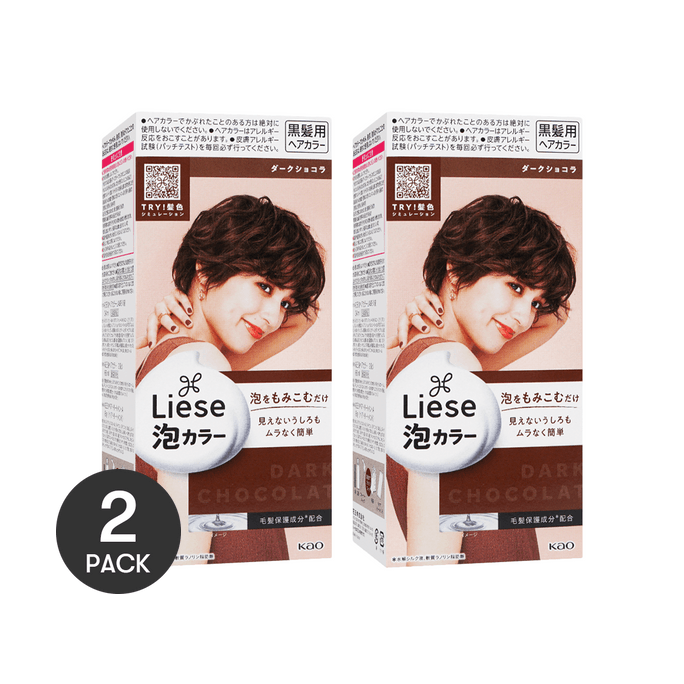 LIESE PRETTIA Bubble Hair Dye Dark Chocolate @Cosme Award No.1【2 Boxes of Medium-Long Hair Value Pack】