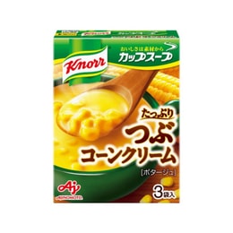 【日本直邮】味之素 AJINOMOTO 浓厚奶油玉米味速食低热即食浓汤速食代餐 3袋入