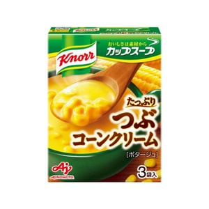 【日本直邮】味之素 AJINOMOTO 浓厚奶油玉米味速食低热即食浓汤速食代餐 3袋入