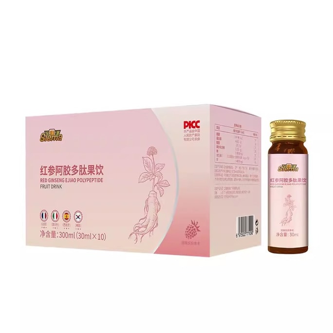 Red Ginseng And Colla Corii Asini Drink Slema Red Ginseng And Colla Corii Asini Polypeptide Fruit Flavor Drink 300ml/box