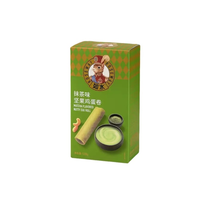 Nut Egg Rolls, Matcha Flavor, Sweet Matcha Aroma, Rich & Crispy, Individually Packed, Afternoon Tea & Spring Outing Snack, 128g