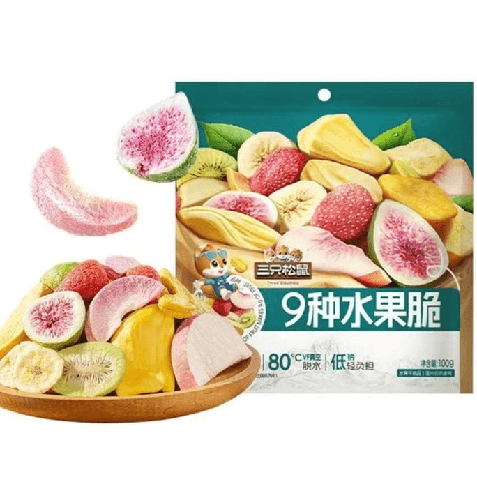 Daily 9 Kinds of Fruit Crispy Freeze-Dried Strawberries, Figs, Dried Mango, Sweet and Sour Office Snack 100g*1 Pack 100g