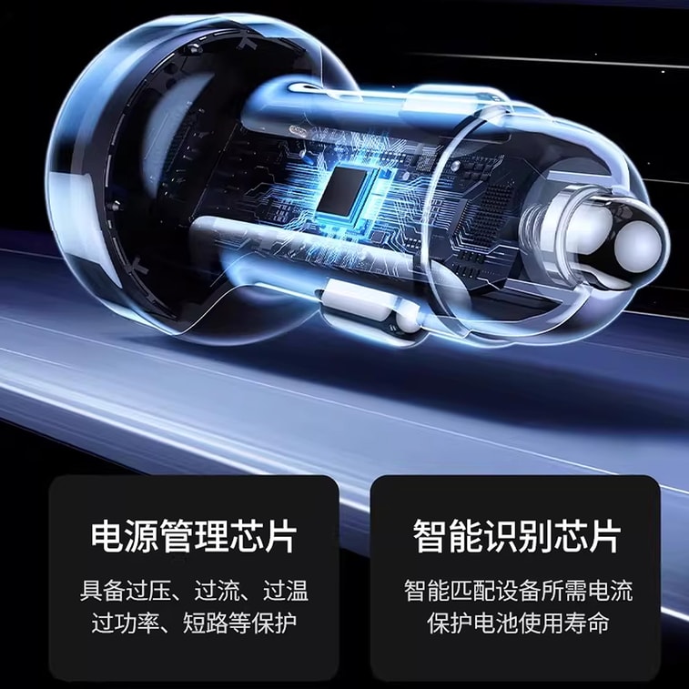 【中国直邮】 绿联 车充1个  (30W+30W+25W) 三口 USB+C+C 总输出30WMax 车载快速充电器 5