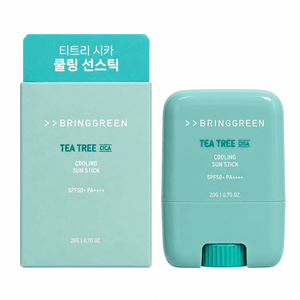 티트리 시카 쿨링 선 스틱 SPF50+ PA++++ 20g/0.70 Oz., 티트리 & 병풀 함유로 상쾌한 선크림 스틱, 얼굴 및 바디용, 가벼운 UV 차단