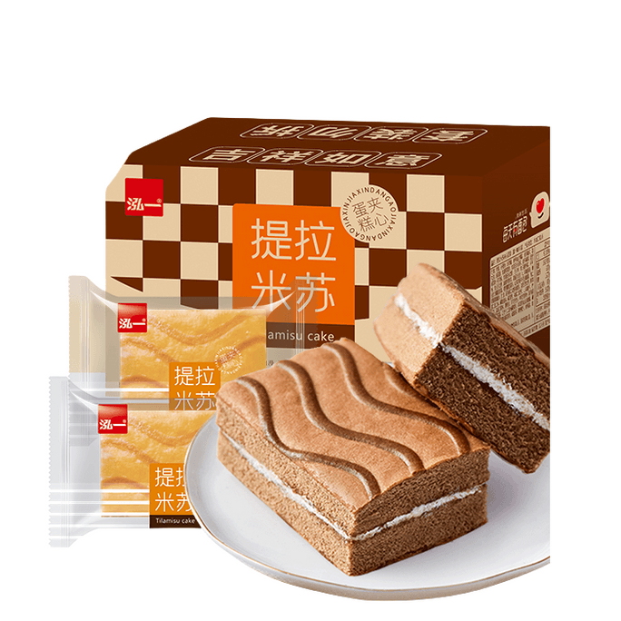 【中国直送】紅義ティラミス オリジナルサンドイッチケーキ 朝食 低脂肪・低カロリーおやつ 300g/箱