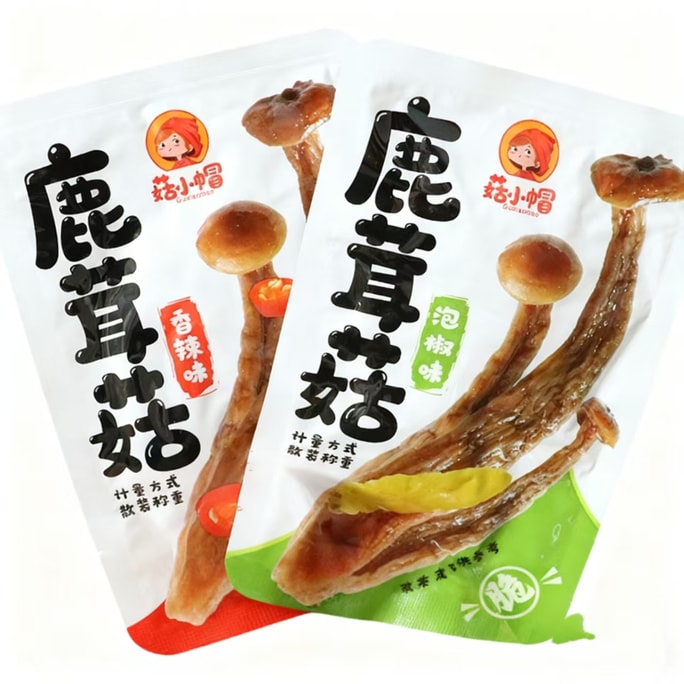 Deer Antler Mushroom Soaked in Pepper Flavor Spicy [6 packs inside] Casual Satisfying Snack 108g * 1 pack