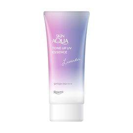 日本ROHTO乐敦 SKIN AQUA 水润调色防晒精华 #薰衣草紫 SPF50+ PA++++ 70g 【薰衣草紫自然校色 透明感提亮 清爽水润不假白】