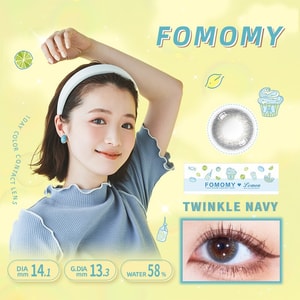 【日本直邮】Fomomy 日抛美瞳 10片 Twinkle Navy 细闪雾霾蓝（蓝色系）着色直径13.3mm 预定3-5天日本直发 度数 -1.75(175)