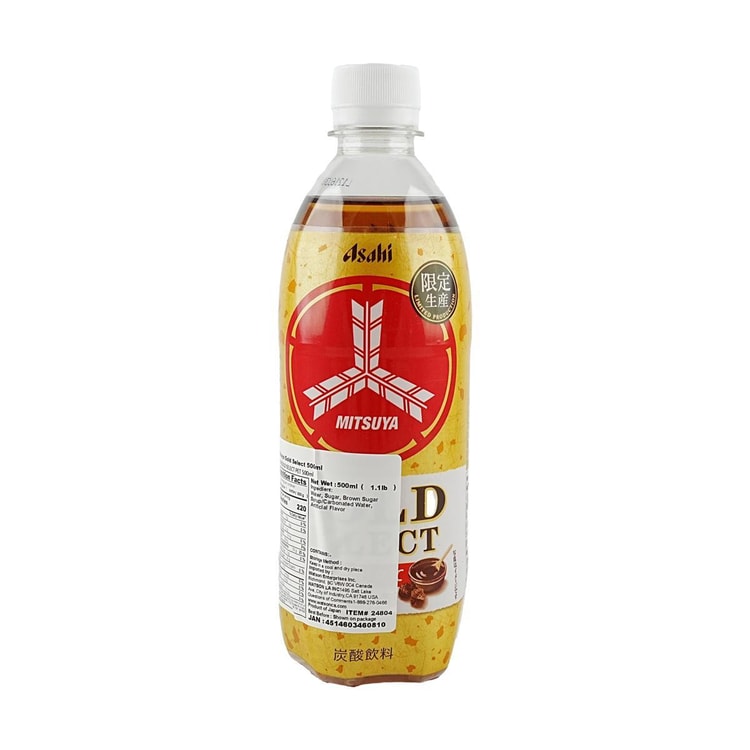 ASAHI Mitsuya Gold Select Brown Sugar Flavored Soda ,16.91 fl oz