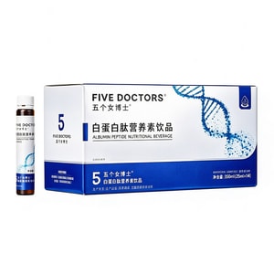 Albumin Peptide Drink 350ml(25ml×14). 35000mg patent albumin peptide. 4 peptides + 4 precious extracts. 4 patented technologies. Red date flavor. Ready to drink. For family care.