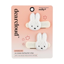  Miffy No Crease Styling Plush Hair Clips Set of 2  (Curiously Cute)