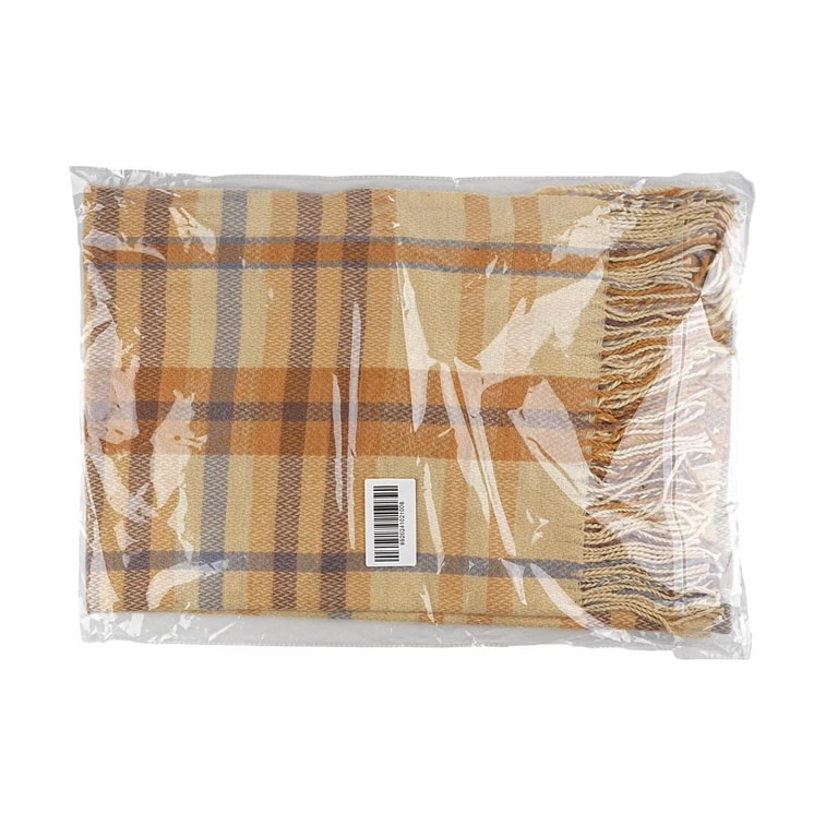 スカーフ 防寒 ネックウォーマー 雰囲気アクセサリー チェック柄スカーフ カーキ 3