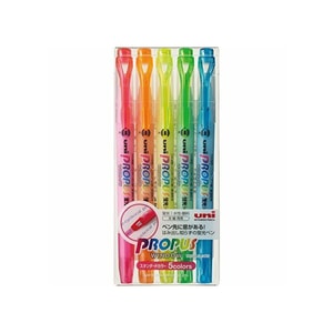 UNI Mitsubishi Perspective Fluorescent Pen Propus Simple 5 Color Set