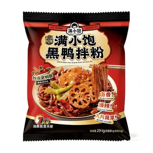 【中国直邮】 满小饱 【最新品】黑鸭拌粉294g糯叽叽粗米粉地道黑鸭味拌粉方便速食