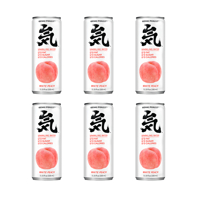 【Value Pack】White Peach Sparkling Water, 11.15fl oz*6