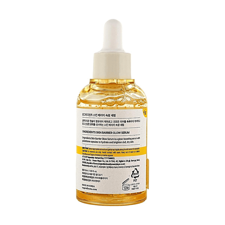 Ongredients Skin Barrier Glow Serum, 1.69 fl oz, 99% Pure Glutathione Capsule Brightening Serum【Glass Skin Radiance】