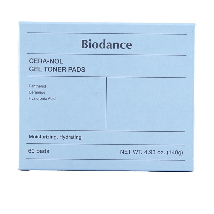 BIODANCE Cera-Nol ジェル トナー パッド (韓国)、1 パックあたり 60 パッド