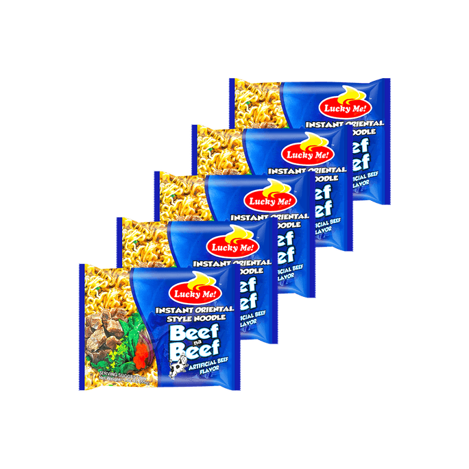 【特惠5包】菲律宾LUCKY ME方便面 牛肉味 55g*5