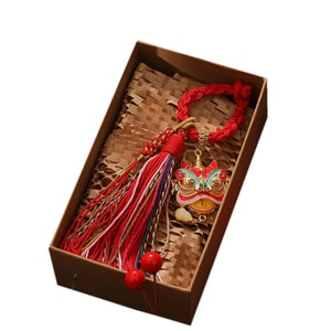 【中国直邮】 HSPM 新款新年过年装饰小挂件春节氛围新春礼盒装挂件 醒狮流苏 F 1个