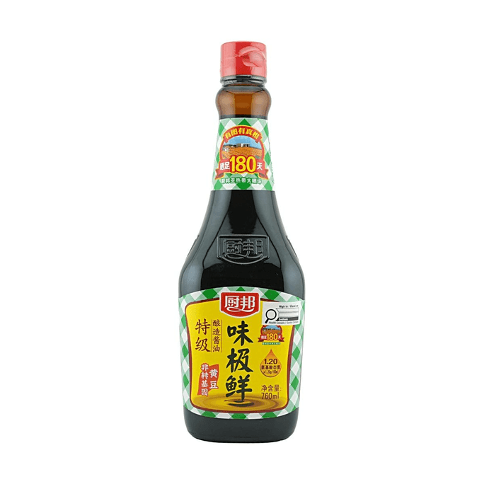 厨邦 味极鲜特级酿造酱油 760ml 【晒足180天 鲜香浓郁】