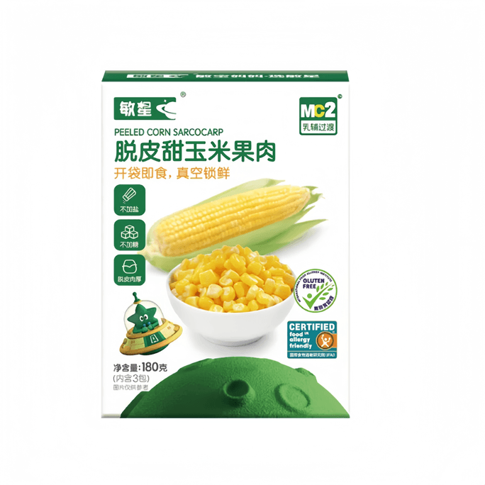 【中国直邮】 敏星 【1盒】180g脱皮甜玉米果肉(内含3包