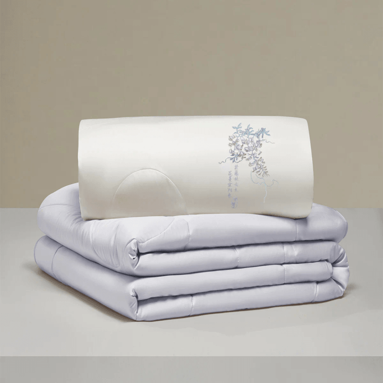 【中國直郵】羅萊家紡 遼安青絲 100%蠶絲被 A類標準 7A抗菌夏+四季被二合一被 150*215cm 適合 Full size 6