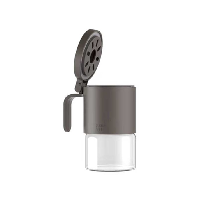 Kitchen multi-purpose moisture-proof spice jar, gray-brown, 300mL, comes with a spoon #LIGHT LEMON. Multi-purpose/fully removable and washable.