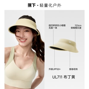 Jiaoxia 램프 셰이드 풀 페이스 선햇 푸딩 옐로우 UL711 작은 브림 디자인 접이식 계란말이 중공 상단 통기성 자외선 차단 UPF50+ 접이식