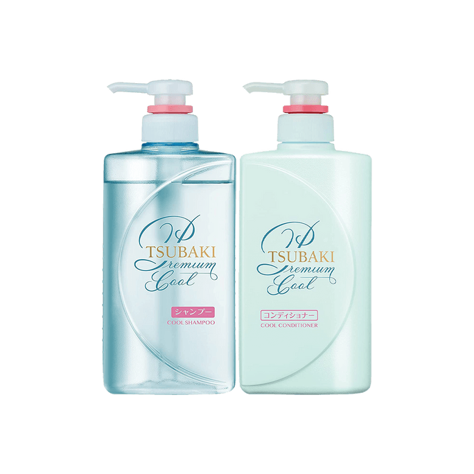 TSUBAKI Premium Cool Hair Shampoo and Conditioner Set 490ml+490ml 