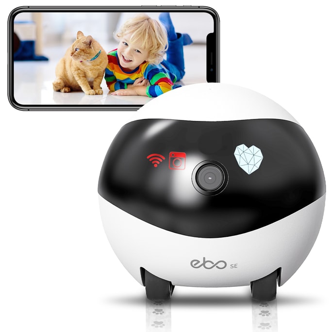 Enabot EBO SE 室内监控器逗宠机器人WiFi自动回充双向通话单向视频全屋移动不倒翁