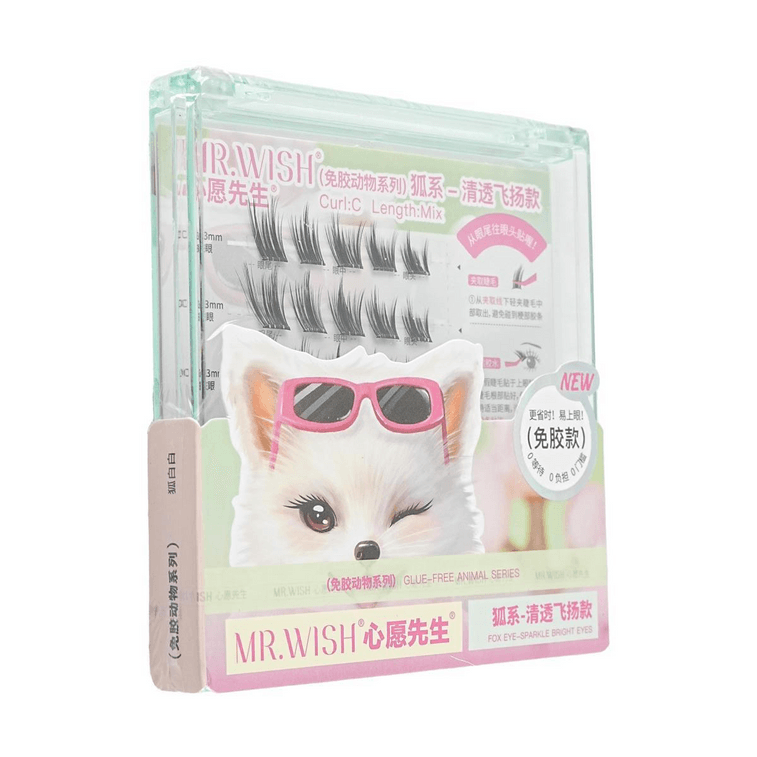 Mischievous Animals Series 2.0, Glue-Free False Eyelashes, LC Curl, #White Fox, New Chinese Style 4
