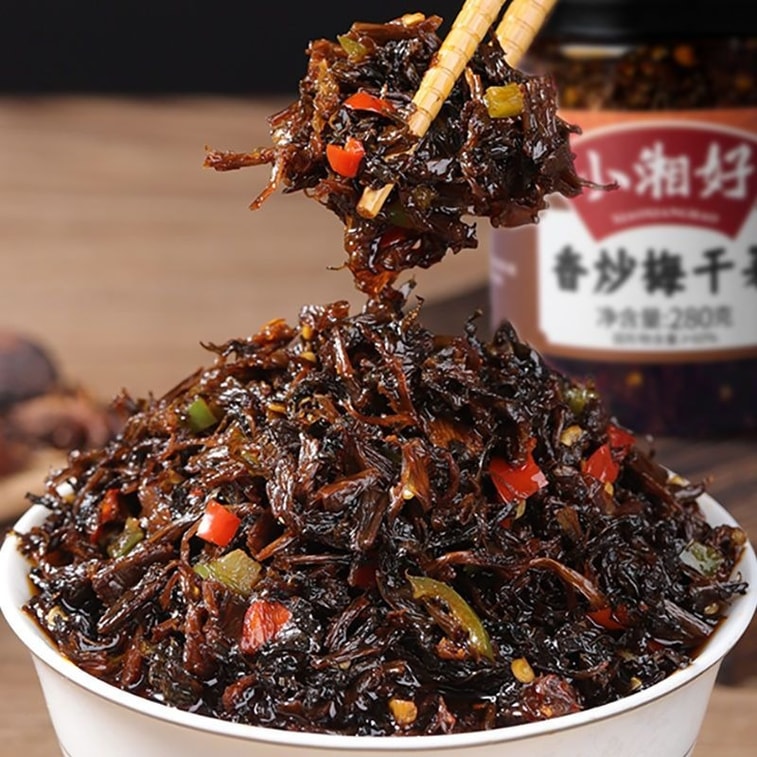 Fried preserved mustard stems with fragrance; spicy and quick-to-eat appetizer sauce; side dish 280g/bottle 3