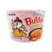 Korean Buldak Noodles Carbonara Stir-Fried Ramen Spicy Chicken Flavor Big Bowl, 3.7oz【Trending on TikTok】