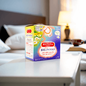 日本KAO花王 美舒律蒸汽眼罩 助眠透气 热敷护眼贴 缓解疲劳去黑眼圈 #洋甘菊香型 12枚入 包装随机发送