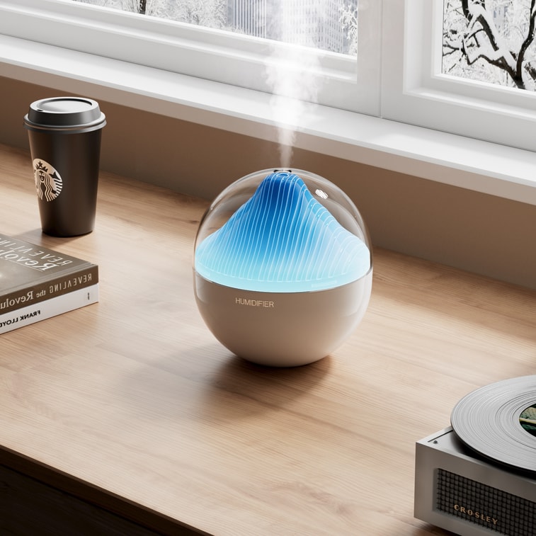 【中国空运直邮】 晶雅家 山水加湿器 usb静音卧室桌面空气家用小型雾化加湿器 粉色 一台装 8