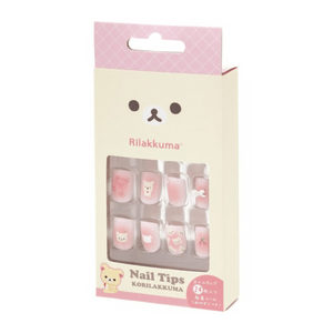 [일본 직배송] SAN-X 리락쿠마 리본 시리즈 네일 스티커, 핑크 리락쿠마 소녀 (1개)