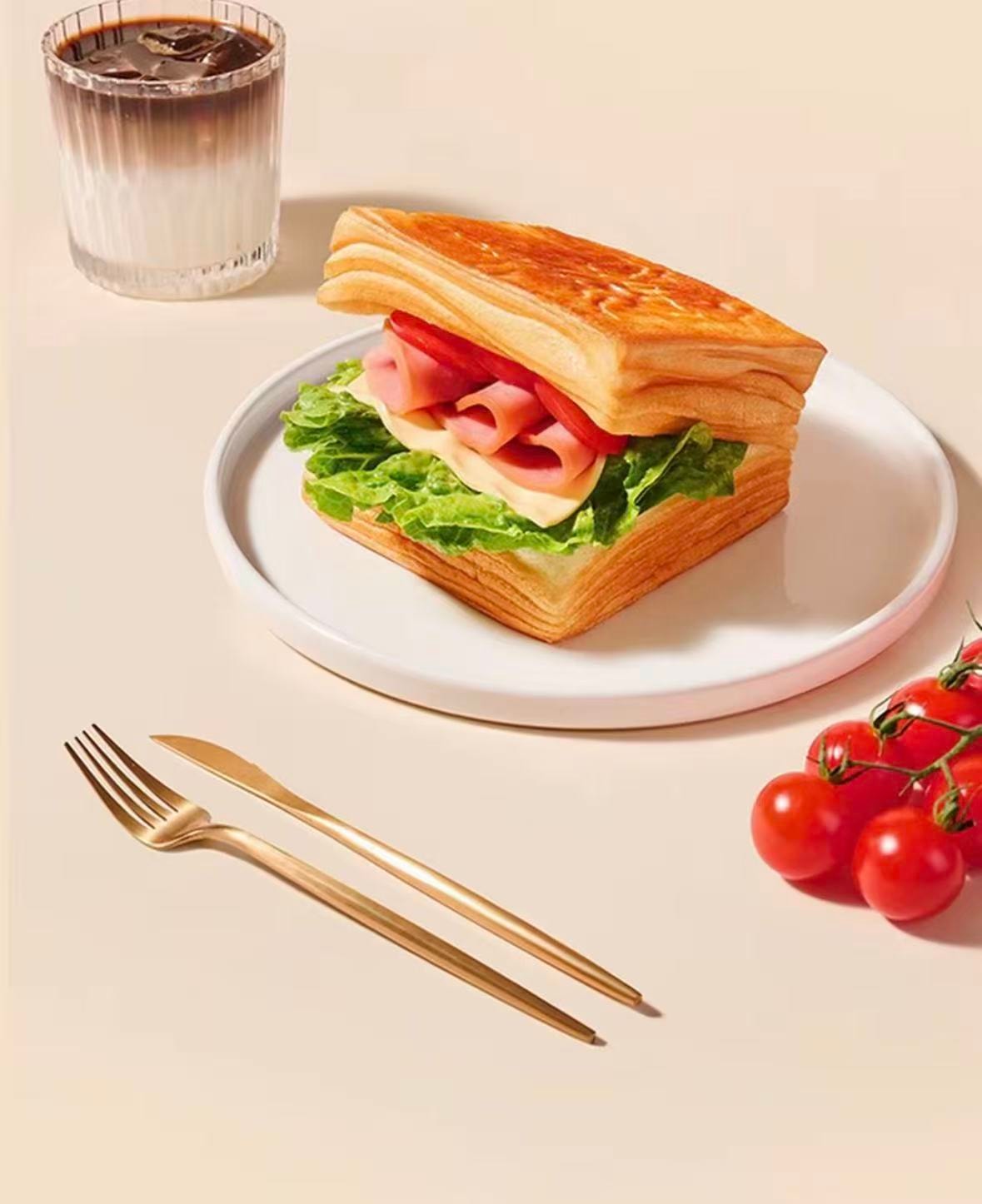 怪力食廠 &亞米聯名奶油千層吐司麵包252g早餐代餐休閒零食手撕整箱