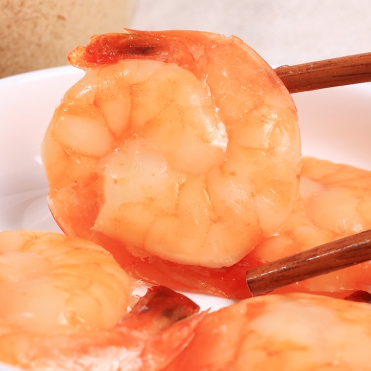  水一方 【免剝不髒手】【純蝦仁】即食大蝦對對蝦仁無殼太極蝦海鮮零食 辣味 200g 4