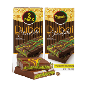 【土耳其直郵】 土耳其 Dolcella-Turkey 杜拜牛奶巧克力 開心果醬夾心酥絲 200克 (買一送一)