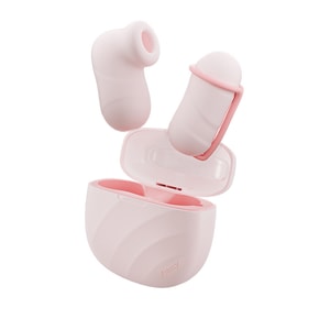 Jissbon ファンシーシリーズ 小型パウダー 2.0 ワイヤレス ダブルエッグバイブレーター 8周波数エア吸引 8周波数しびれ強力振動 スマートリモコン ミニマリスト収納ボックス プライバシー ポータブル - クリームパウダー