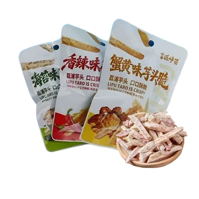 Dried taro strips, crispy taro strips, low-temperature dehydration, original flavor dried fruit [3 packs with 3 flavors] 60g * 1 pack