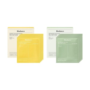 Refreshing Sea Kelp Real Deep Mask, 34g x 4ea +Radiant Vita Niacinamide Deep Mask, 34g x 4ea 【Value Pack】