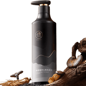 【中国直送】如意植物エキス配合五大黒シャンプー、ツルドクダミ配合シャンプー、黒色植物配合ピュアブラック霊芝ヘアーダークニングミラクル、500ml/ボトル