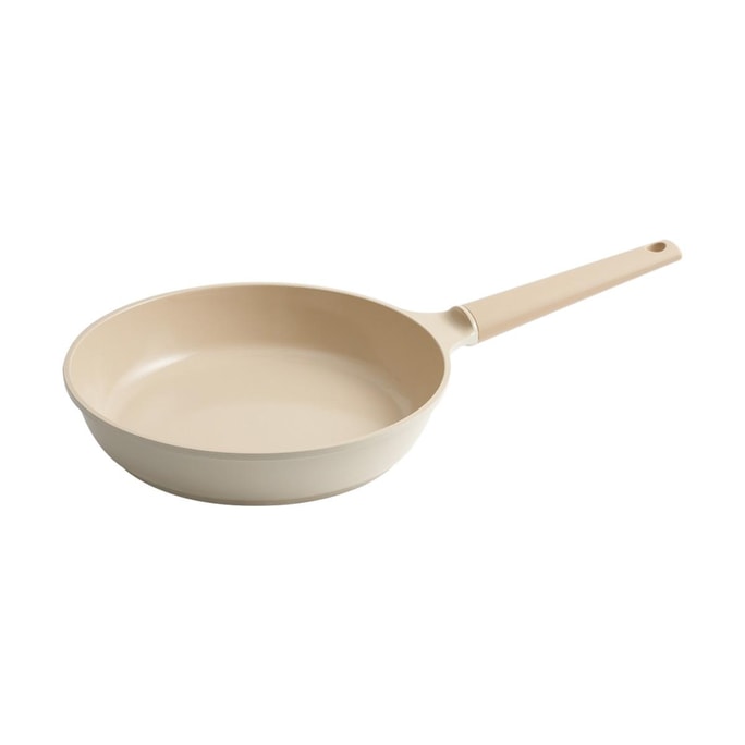 韩国TRUECOOK 米色陶瓷煎锅 平底锅炒菜煎蛋牛排锅 28cm