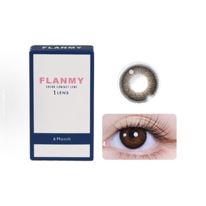 【香港直邮】 日本 flanmy T-Garden  爵士黑松饼 半年抛美瞳 1片×2盒装 14.5mm自然黑棕 圆润狗狗眼【水光黑瞳】 -2.25(225)