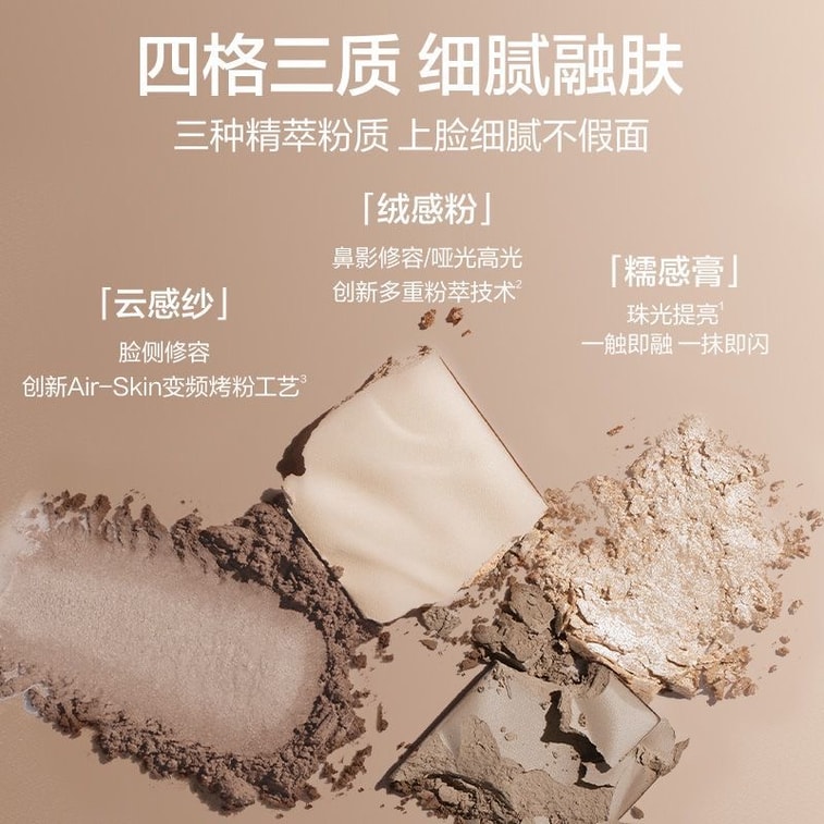 【홍콩 직배송】 피코 베어 핸디 쉐이핑 파우더 팔레트 02 쿨톤 핑크 브라운 10g 4색 3질감 컨투어링 하이라이터 트리플 기능 백인에게 적합 초보자 친화적 4